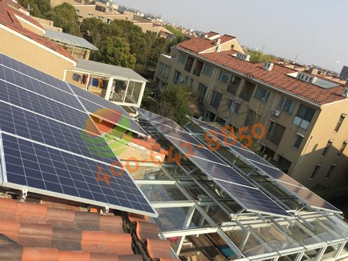 東莞市麻涌育才路漳澎陳總10KW屋頂光伏發電“陽光房”項目